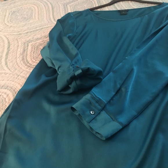 Ann Taylor Teal Silk Shirt - Picture 4 of 4